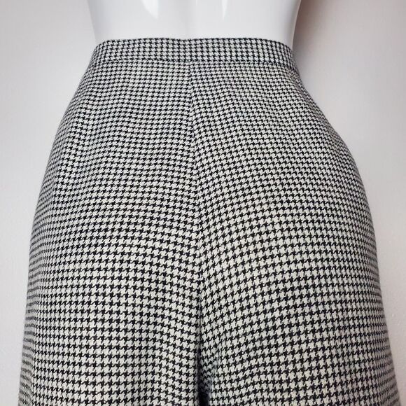 Vintage 80s Jones New York Black & White Houndstooth Trousers - Picture 4 of 7